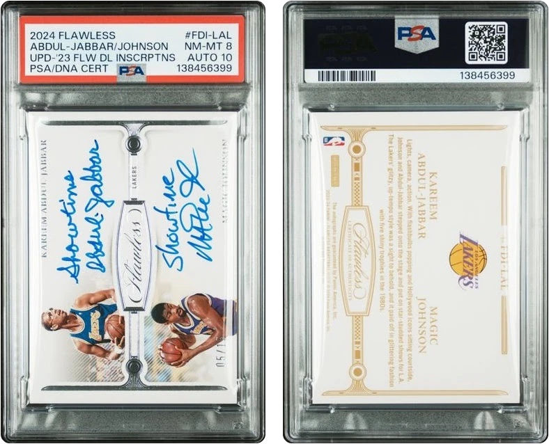 2024 Panini Flawless Update Inscriptions Abdul-Jabbar Johnson AUTO DNA 10 /15 #FDI-LAL PSA 8