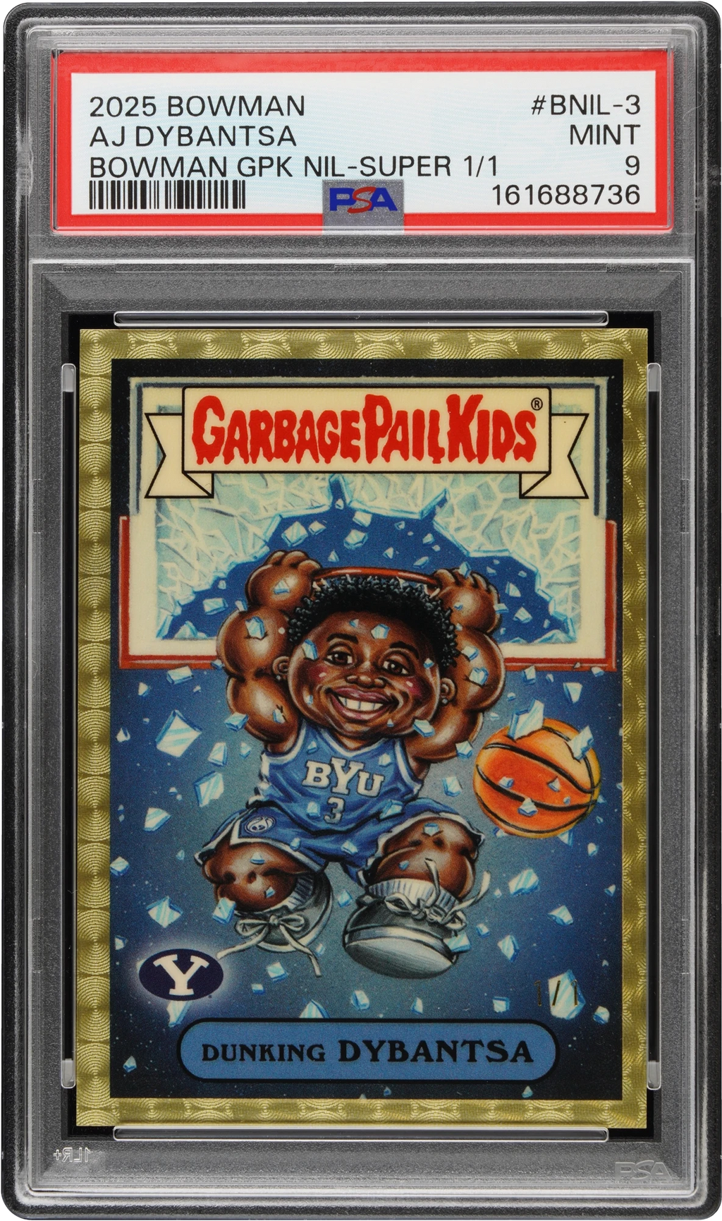 2025 Bowman Chrome GPK NIL Superfractor AJ Dybantsa 1/1 #BNIL-3 PSA 9 MINT