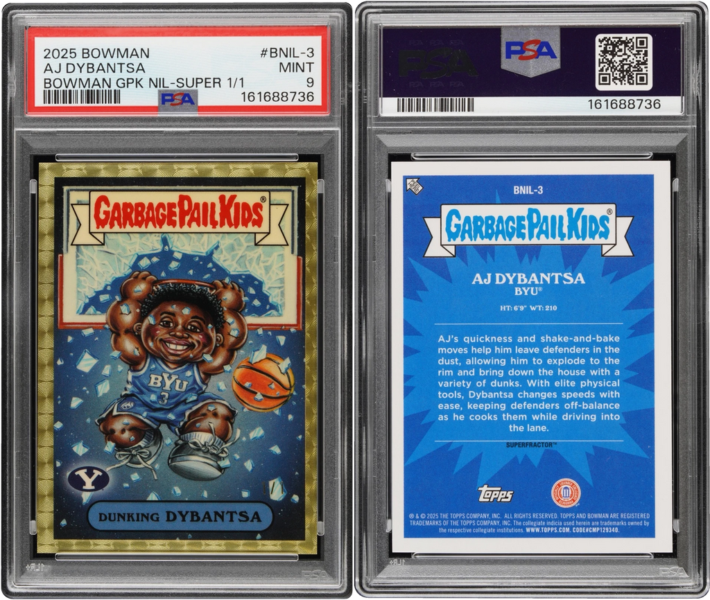 2025 Bowman Chrome GPK NIL Superfractor AJ Dybantsa 1/1 #BNIL-3 PSA 9 MINT
