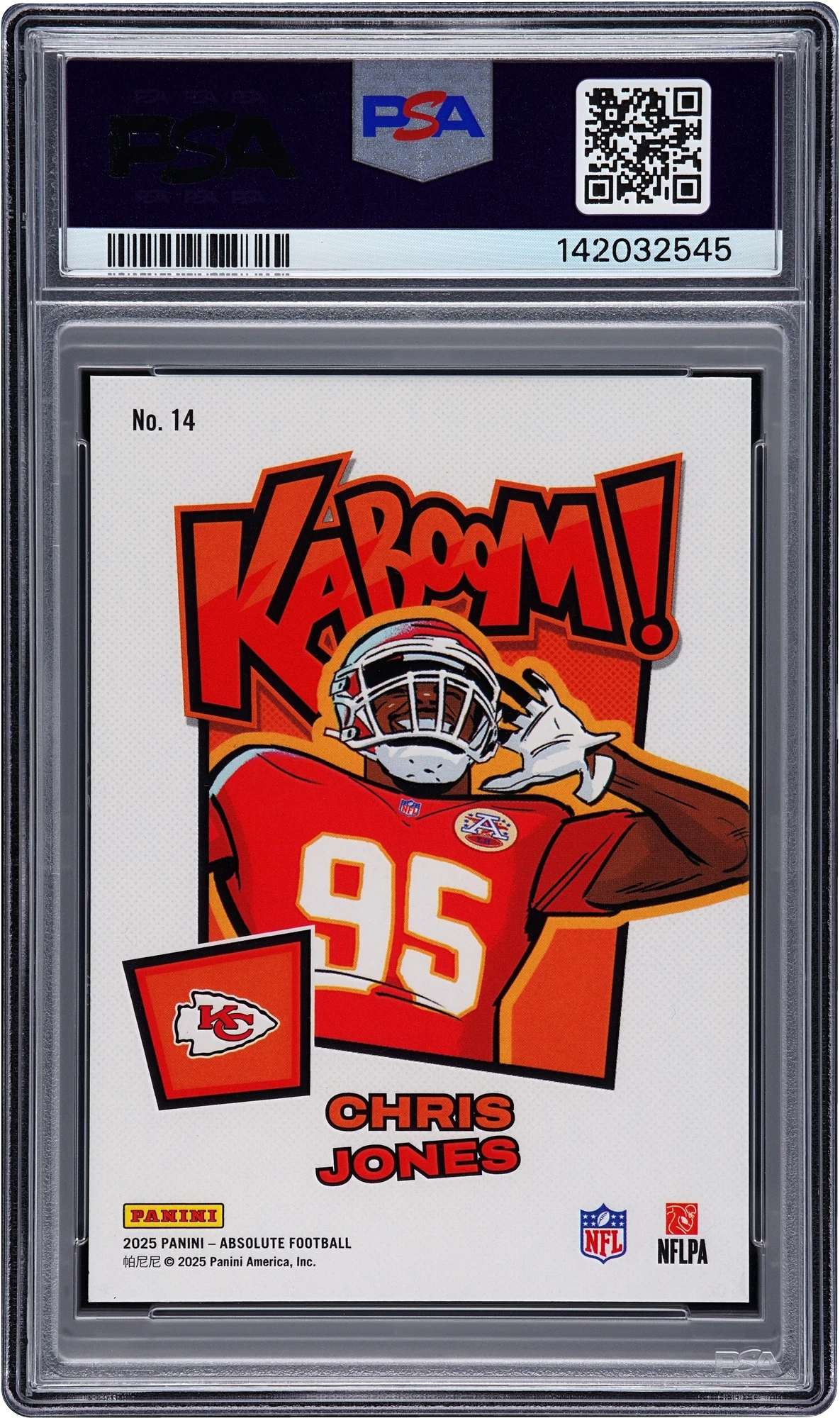 2025 Absolute Kaboom! Vertical Green Chris Jones 1/1 #14 PSA 10 GEM MT