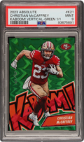 2023 Absolute Kaboom! Vertical Green Christian McCaffrey 1/1 #K21 PSA 9 MINT