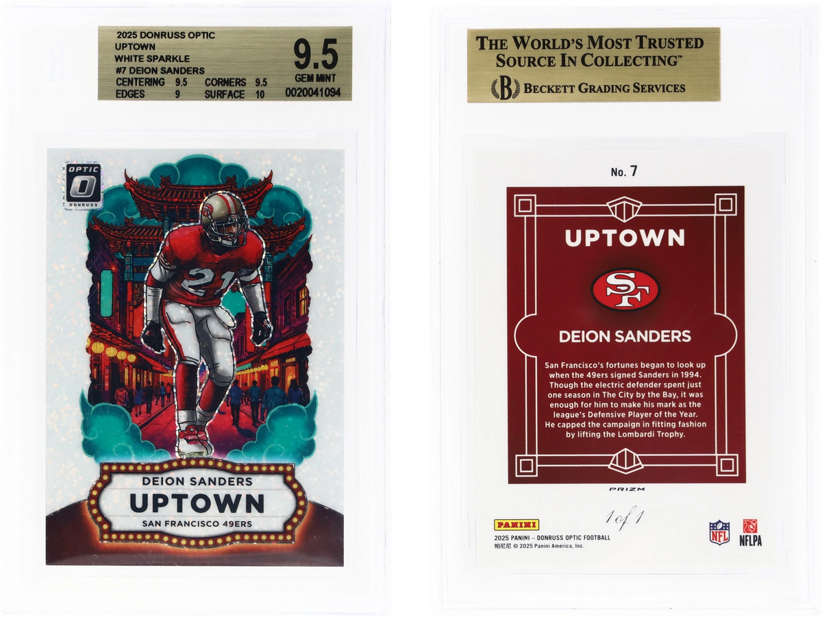 2025 Donruss Optic Uptown White Sparkle Deion Sanders 1/1 #7 BGS 9.5