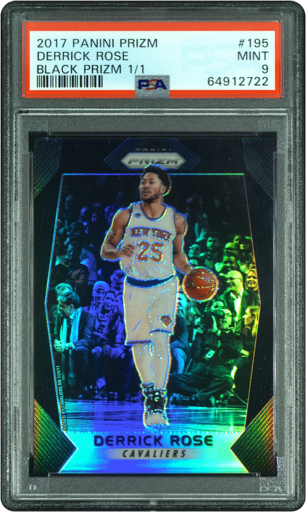 2017 Panini Prizm Black Derrick Rose 1/1 #195 PSA 9 MINT