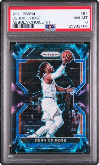 2021 Panini Prizm Nebula Choice Derrick Rose 1/1 #82 PSA 8 NM-MT