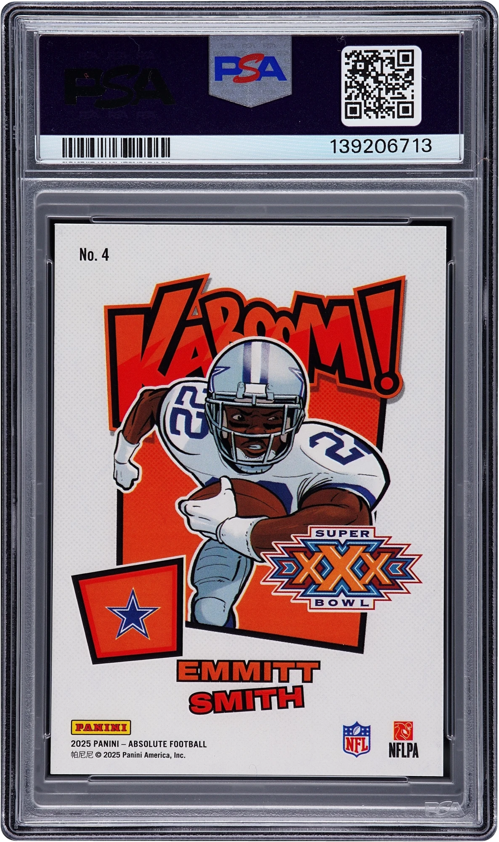 2025 Absolute Kaboom! Super Bowl Vertical Green Emmitt Smith 1/1 #4 PSA 9 MINT