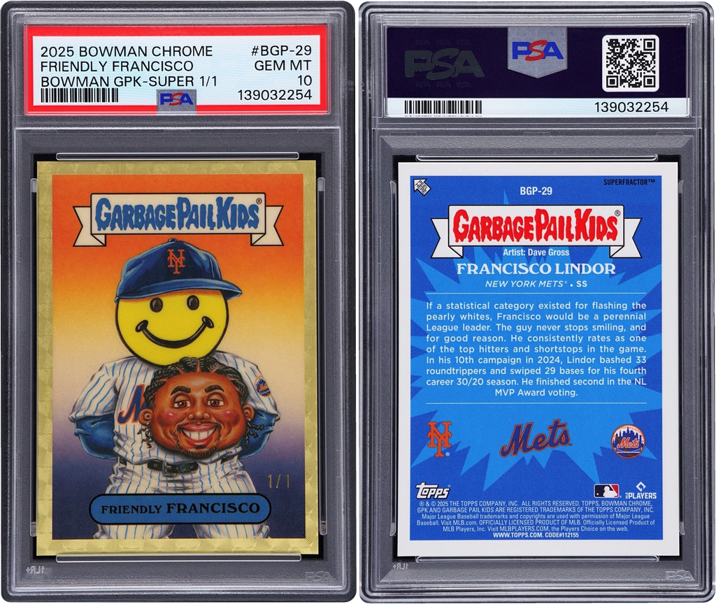2025 Bowman Chrome GPK Superfractor Friendly Francisco 1/1 #BGP-29 PSA 10 GEM MINT