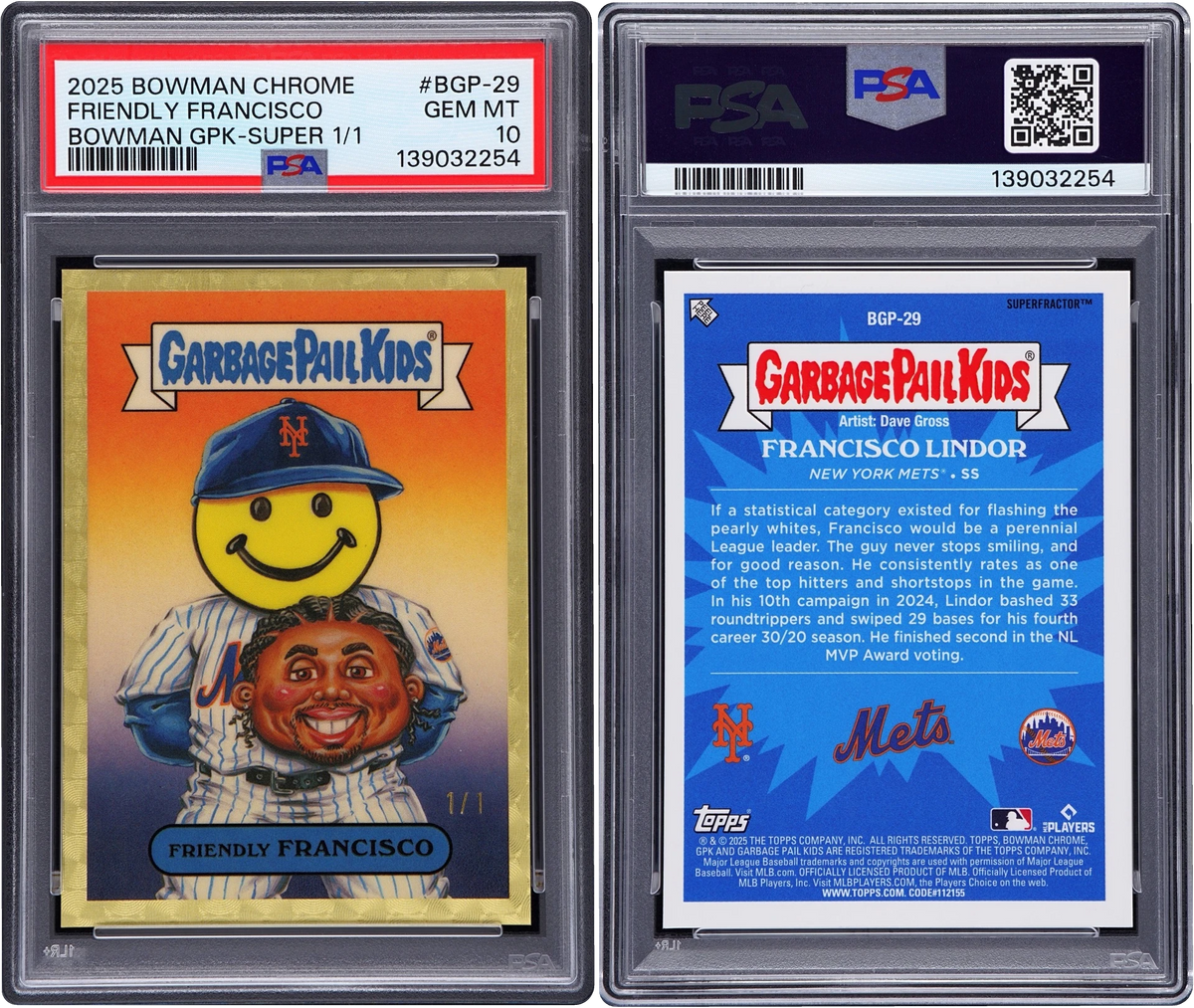 2025 Bowman Chrome GPK Superfractor Friendly Francisco 1/1 #BGP-29 PSA 10 GEM MINT