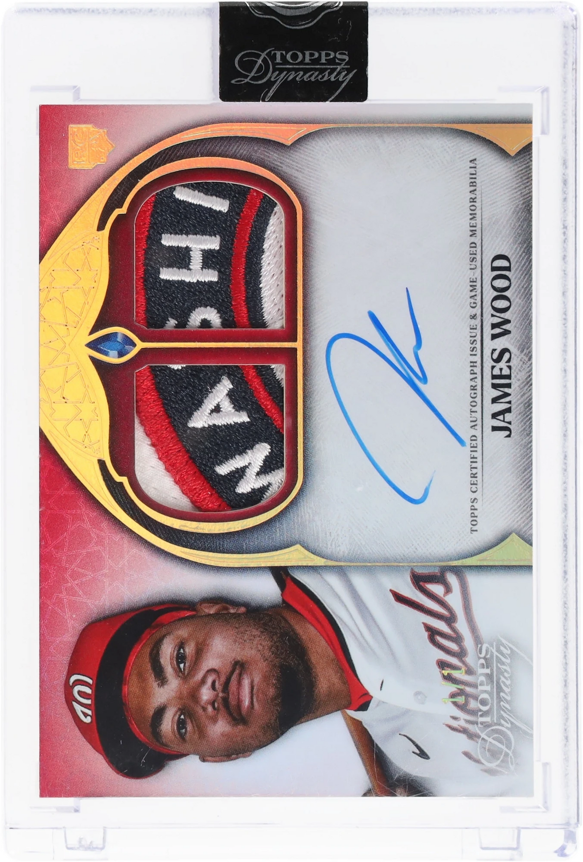 2025 Topps Dynasty Dual Relic Autograph Gold James Wood ROOKIE 1/1 #ADR-JW