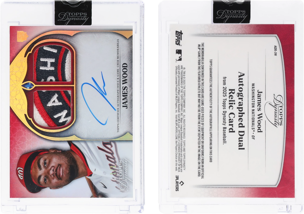 2025 Topps Dynasty Dual Relic Autograph Gold James Wood ROOKIE 1/1 #ADR-JW