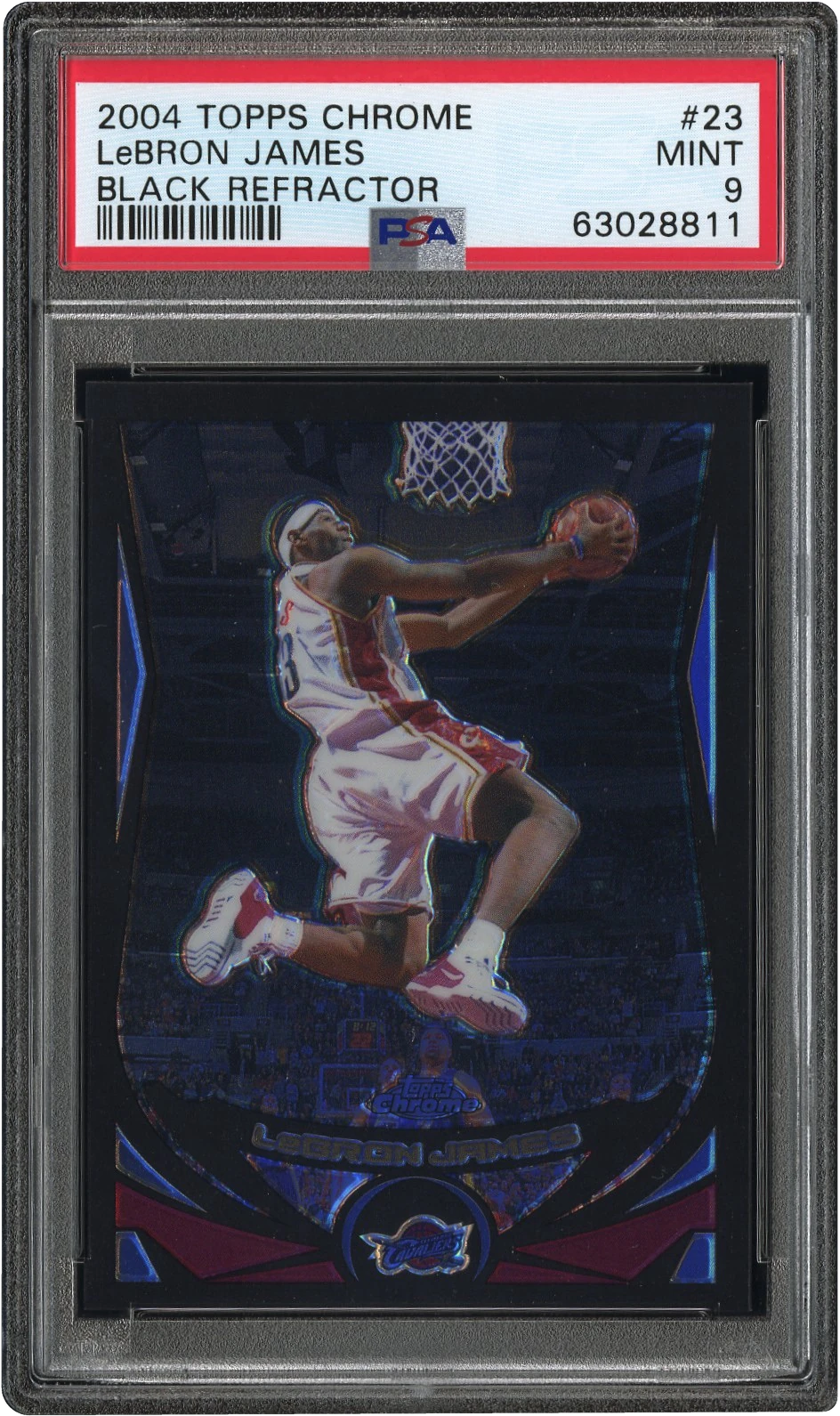 2004 Topps Chrome Black Refractor LeBron James /500 #23 PSA 9 MINT
