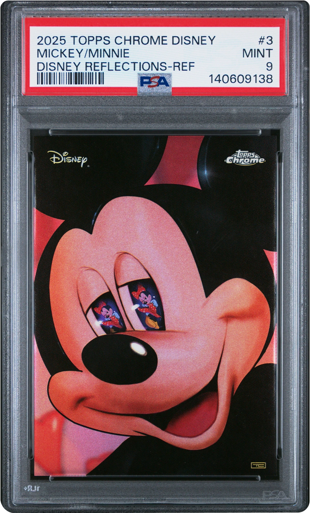 2025 Topps Chrome Disney Reflections Mickey Minnie #3 PSA 9 MINT