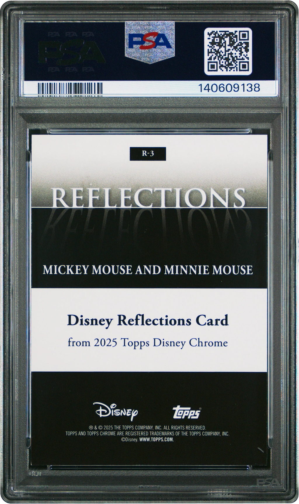 2025 Topps Chrome Disney Reflections Mickey Minnie #3 PSA 9 MINT