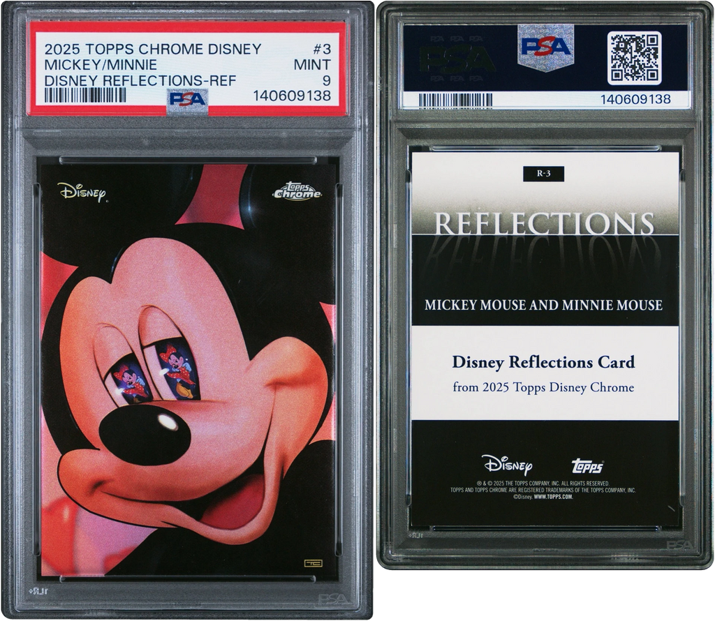 2025 Topps Chrome Disney Reflections Mickey Minnie #3 PSA 9 MINT