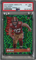 2019 Panini Absolute Kaboom Green Nick Bosa ROOKIE 1/1 #K-NB2 PSA 9 MINT