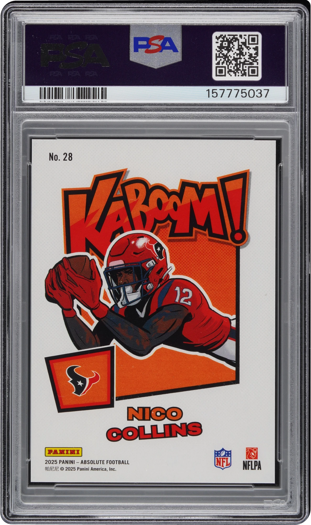 2025 Absolute Kaboom! Horizontal Green Nico Collins 1/1 #28 PSA 9 MINT