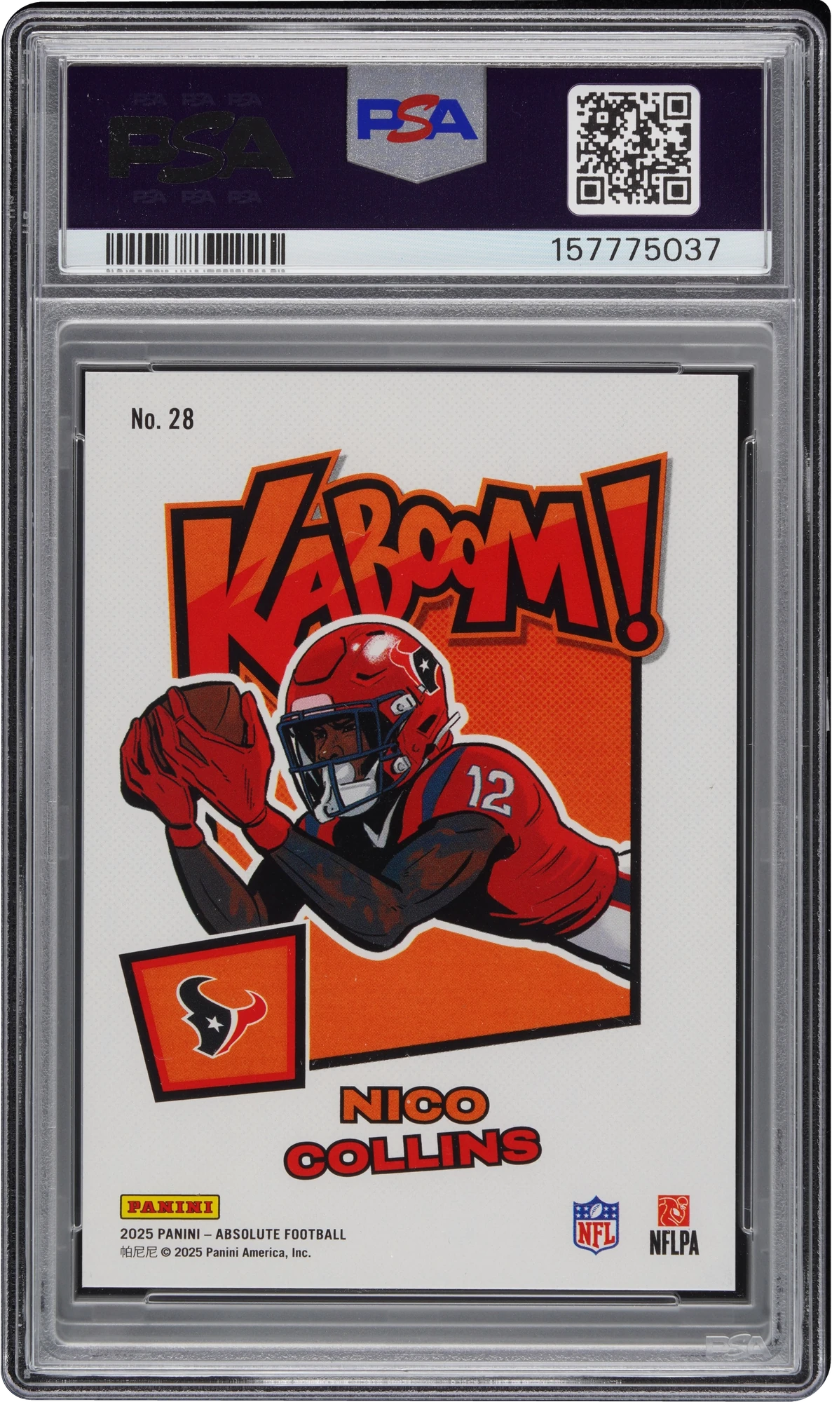2025 Absolute Kaboom! Horizontal Green Nico Collins 1/1 #28 PSA 9 MINT