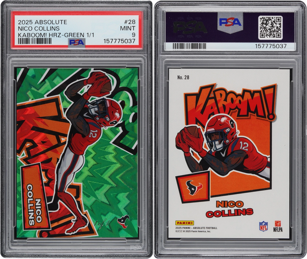 2025 Absolute Kaboom! Horizontal Green Nico Collins 1/1 #28 PSA 9 MINT