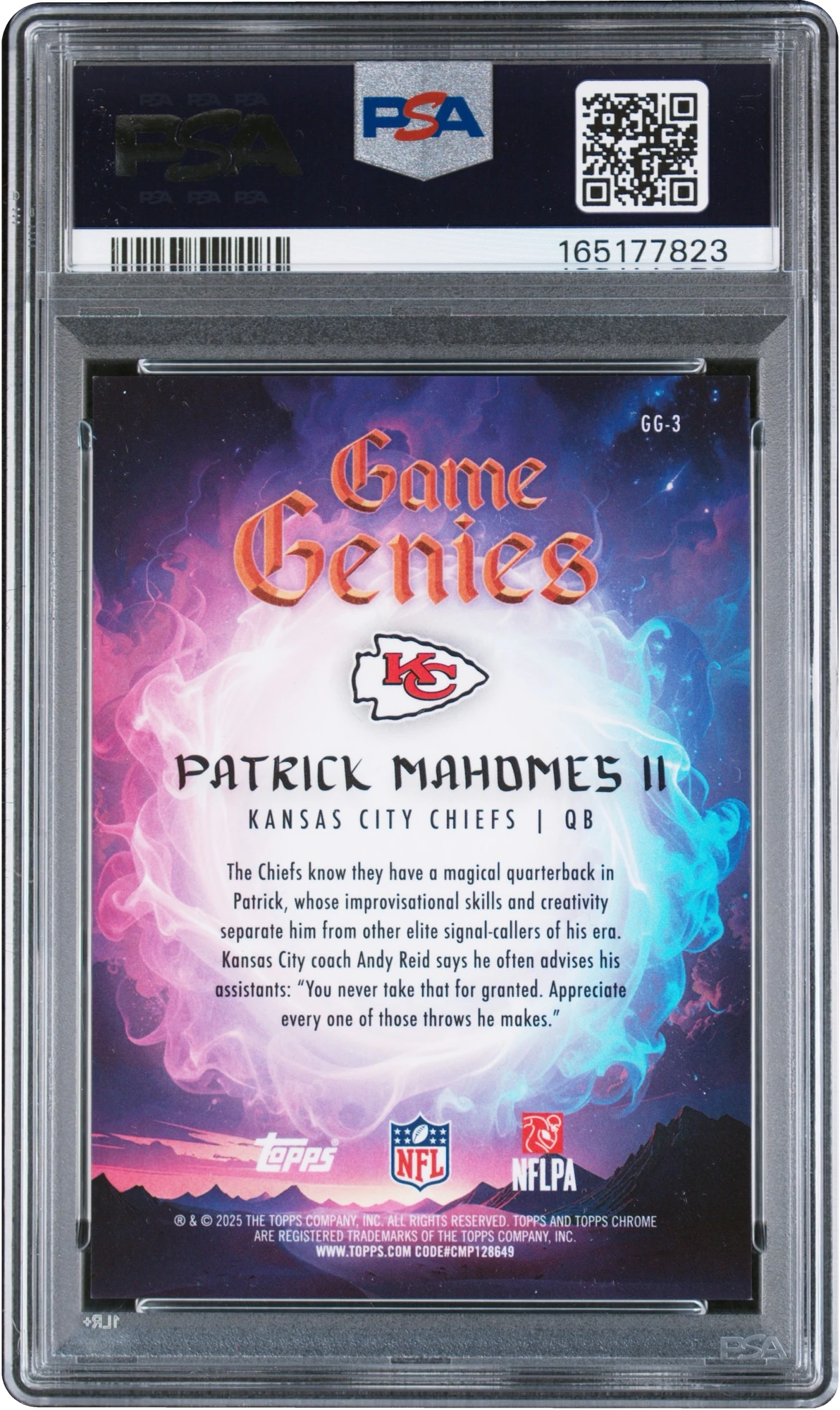 2025 Topps Chrome Game Genies Patrick Mahomes II #3 PSA 10 GEM MINT