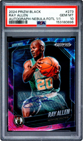 2024 Panini Prizm Black Nebula FOTL Ray Allen AUTO 1/1 #273 PSA 10 GEM MINT