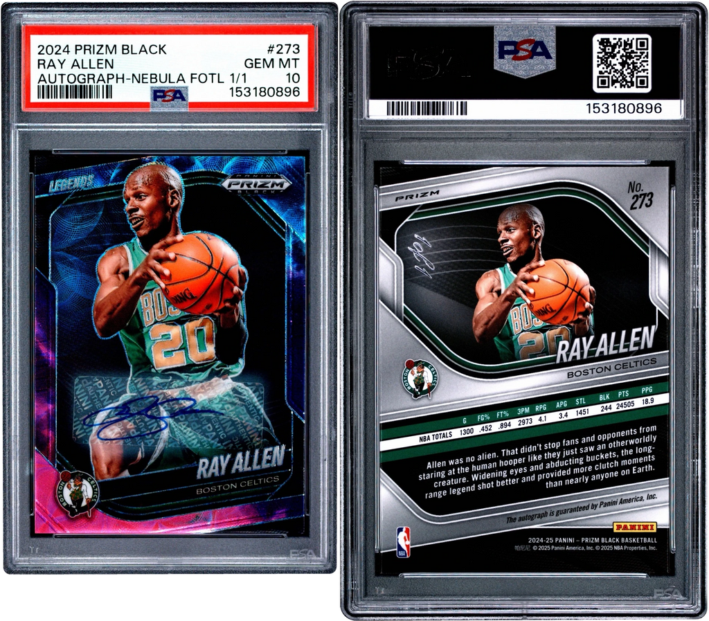 2024 Panini Prizm Black Nebula FOTL Ray Allen AUTO 1/1 #273 PSA 10 GEM MINT