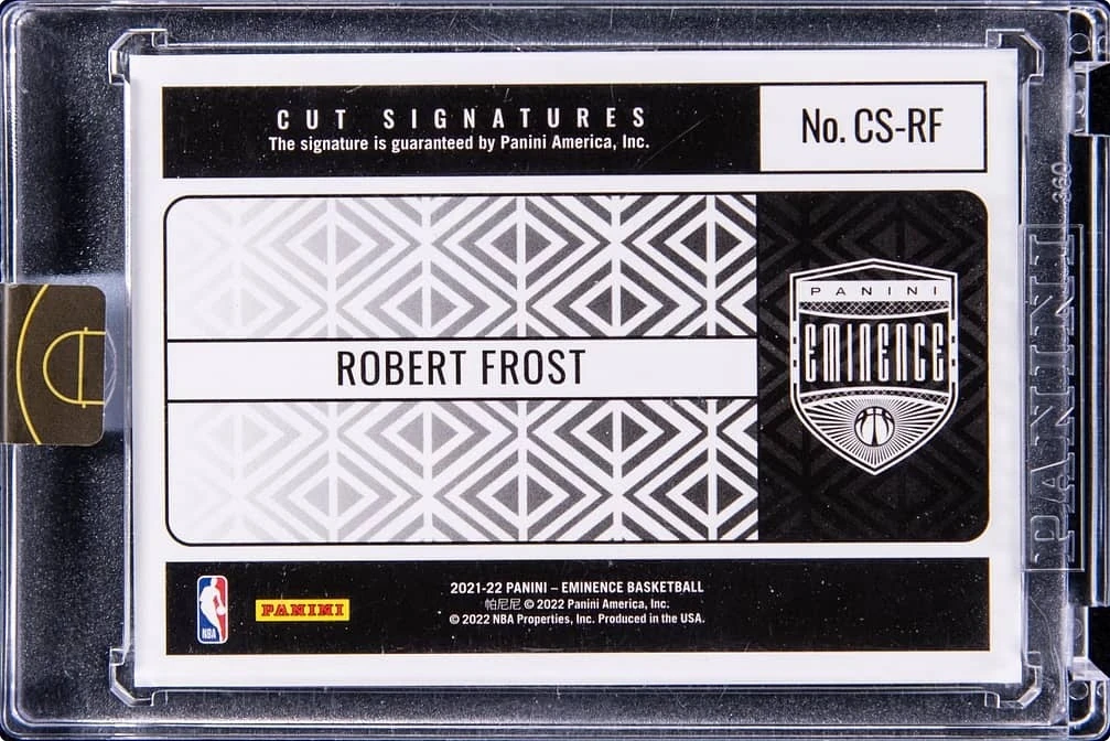 2021 Panini Eminence Cut Signatures Robert Frost AUTO 1/1 #CS-RF