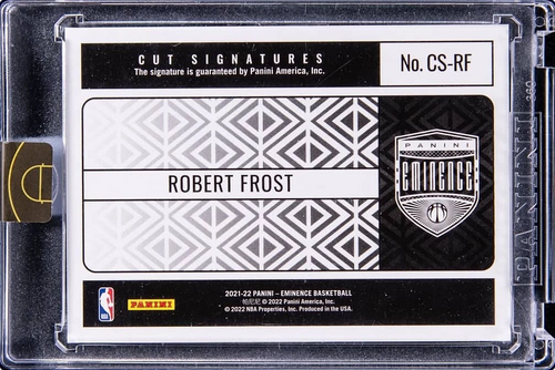 2021 Panini Eminence Cut Signatures Robert Frost AUTO 1/1 #CS-RF