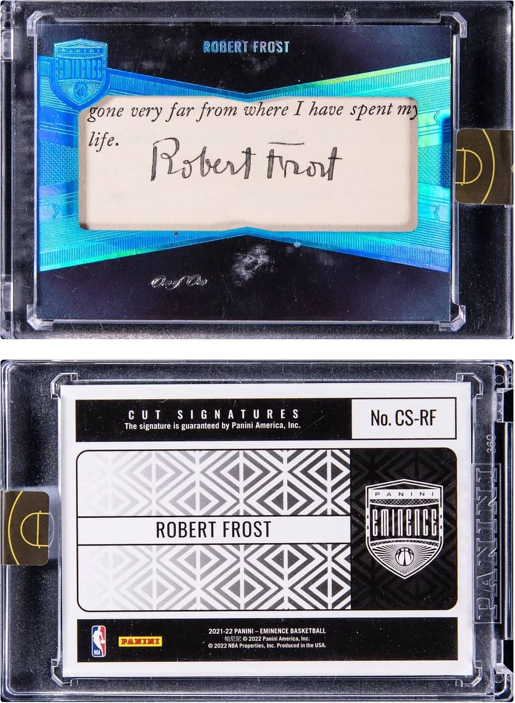 2021 Panini Eminence Cut Signatures Robert Frost AUTO 1/1 #CS-RF