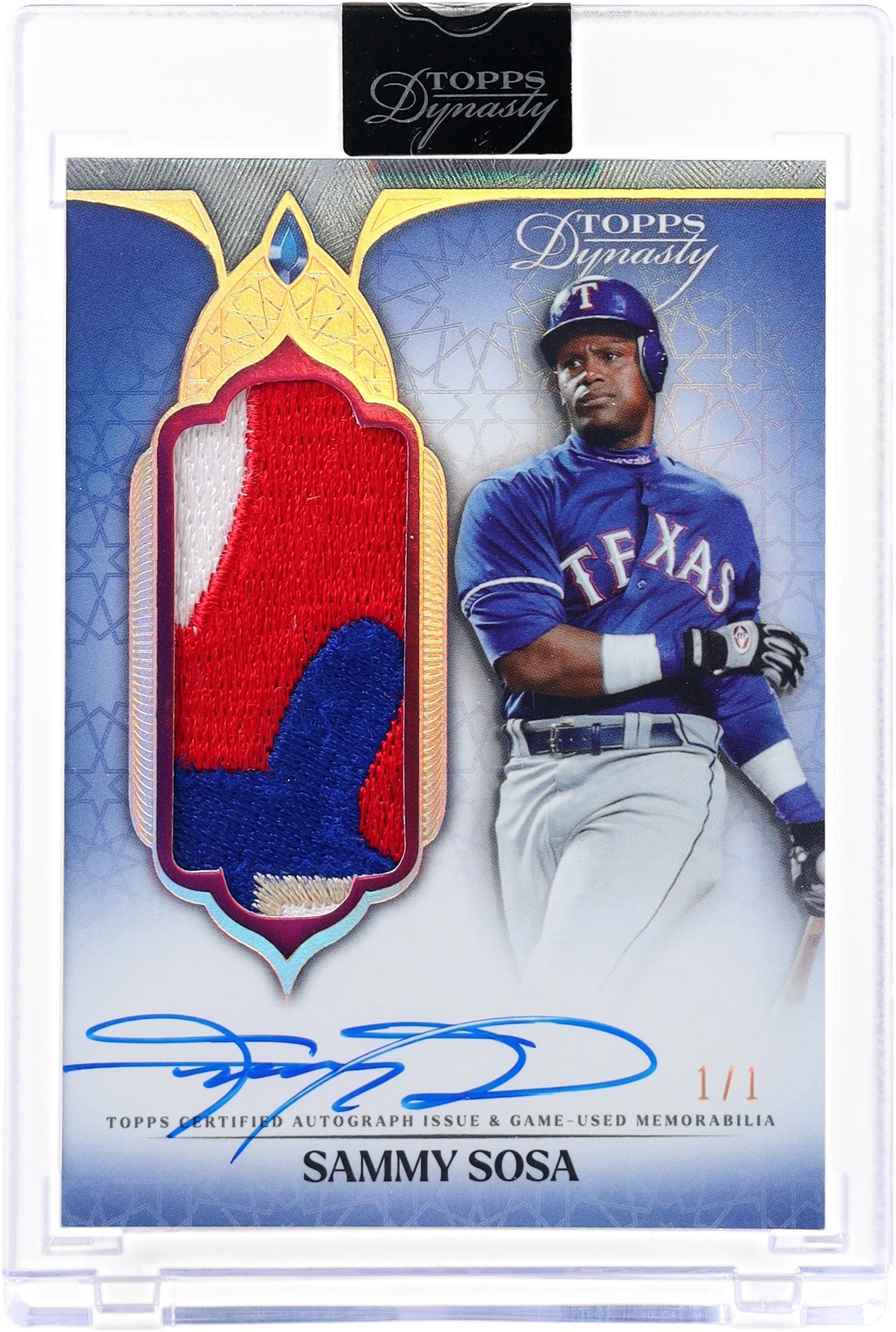 2025 Topps Dynasty Patch Autographs Design B Gold Sammy Sosa 1/1 #DAPBSS1