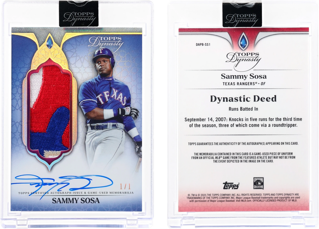 2025 Topps Dynasty Patch Autographs Design B Gold Sammy Sosa 1/1 #DAPBSS1