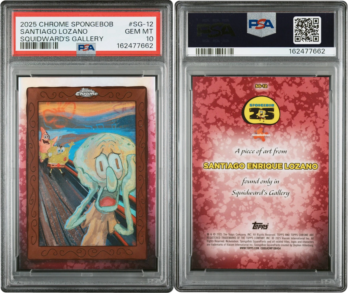 2025 Topps Chrome Spongebob Squidward's Gallery Santiago Lozano #SG-12 PSA 10 GEM MINT