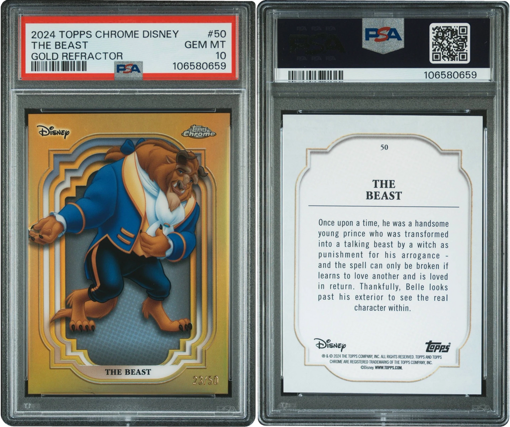 2024 Topps Chrome Disney Gold Refractor The Beast /50 #50 PSA 10 GEM MINT