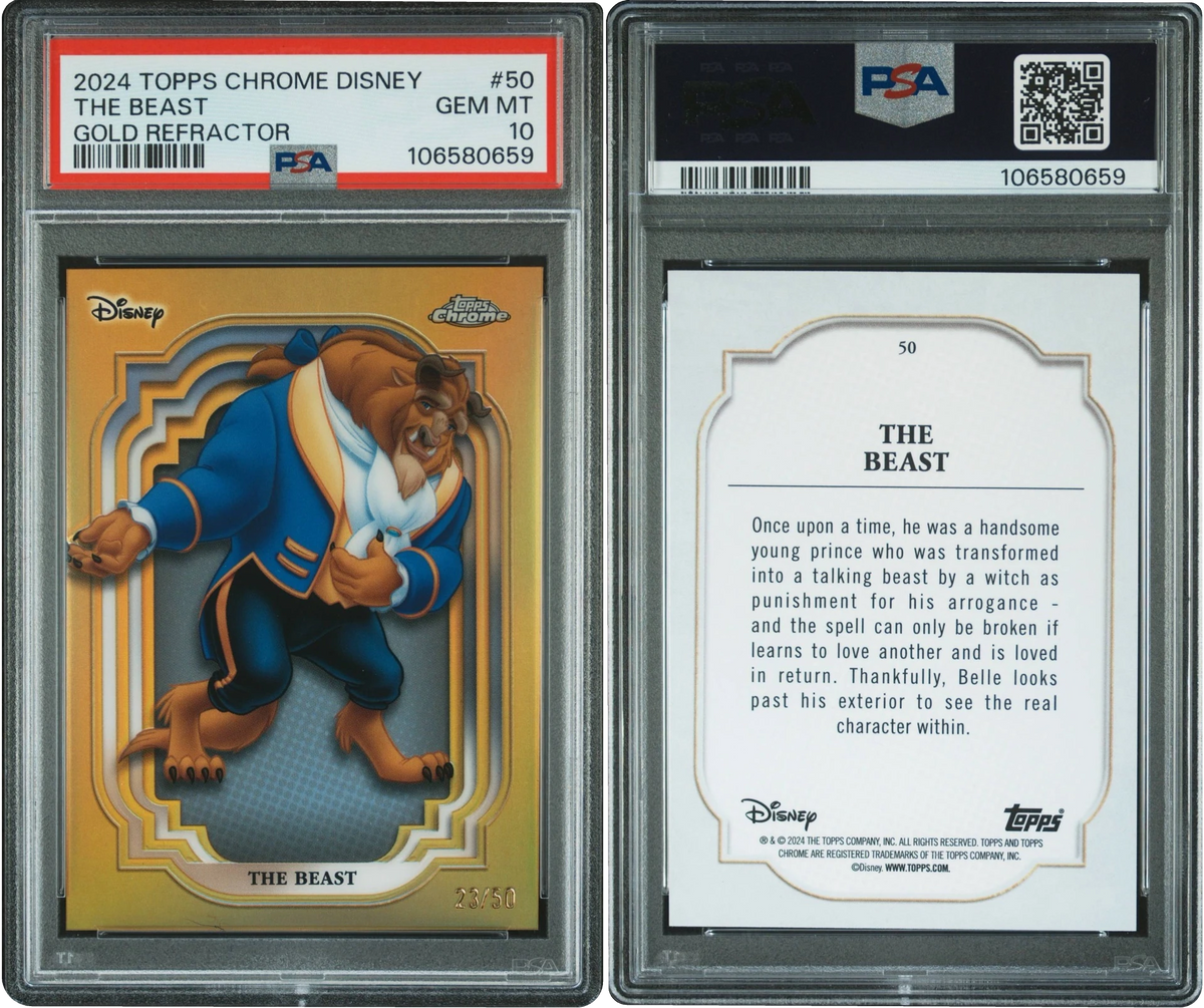 2024 Topps Chrome Disney Gold Refractor The Beast /50 #50 PSA 10 GEM MINT