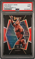 2022 Select WWE Premier Level Black Prizm The Rock 1/1 #162 PSA 9 MINT