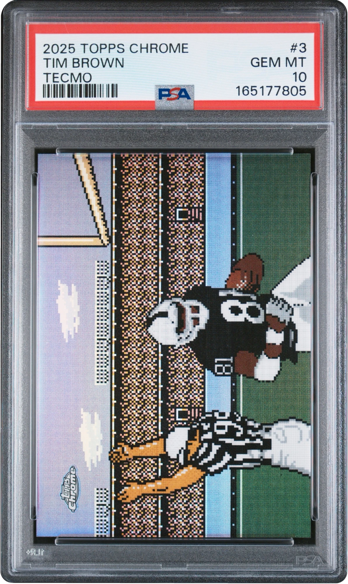 2025 Topps Chrome Tecmo Tim Brown #TECMO-3 PSA 10 GEM MINT