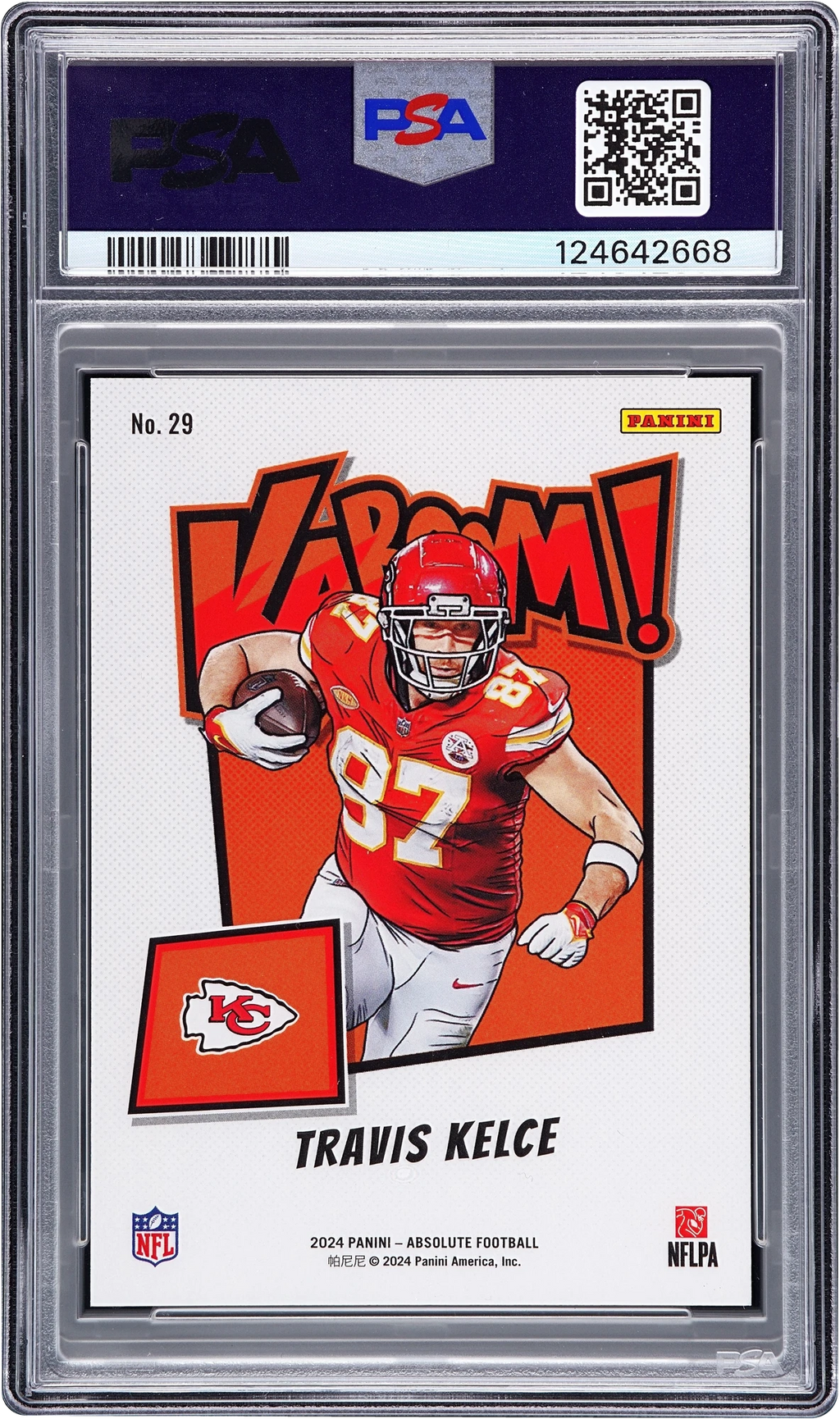 2024 Absolute Kaboom! Vertical Green Travis Kelce 1/1 #29 PSA 10 GEM MT