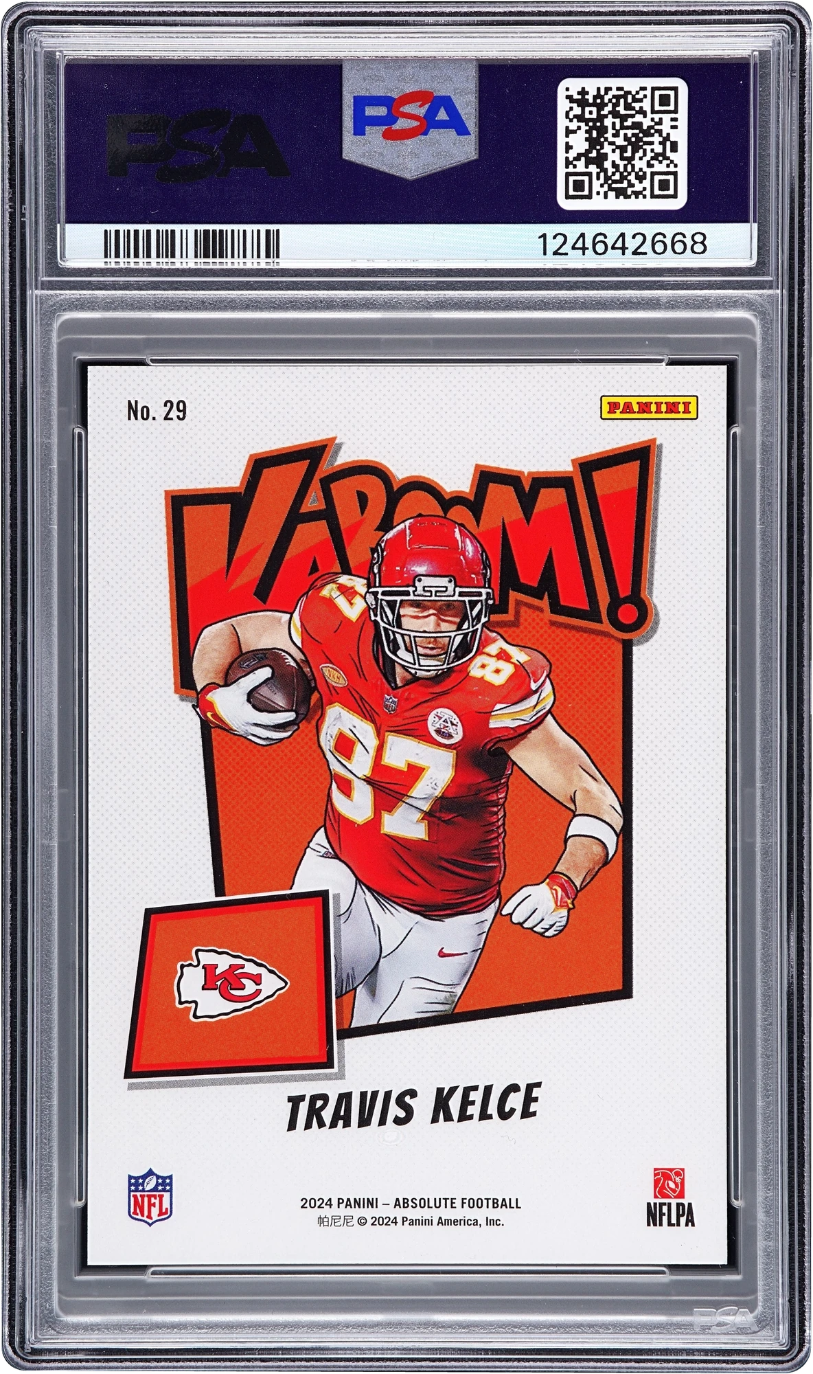 2024 Absolute Kaboom! Vertical Green Travis Kelce 1/1 #29 PSA 10 GEM MT