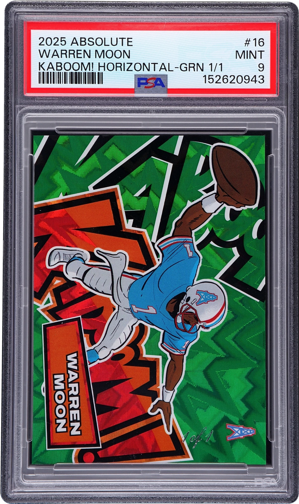 2025 Absolute Kaboom! Horizontal Green Warren Moon 1/1 #16 PSA 9 MINT