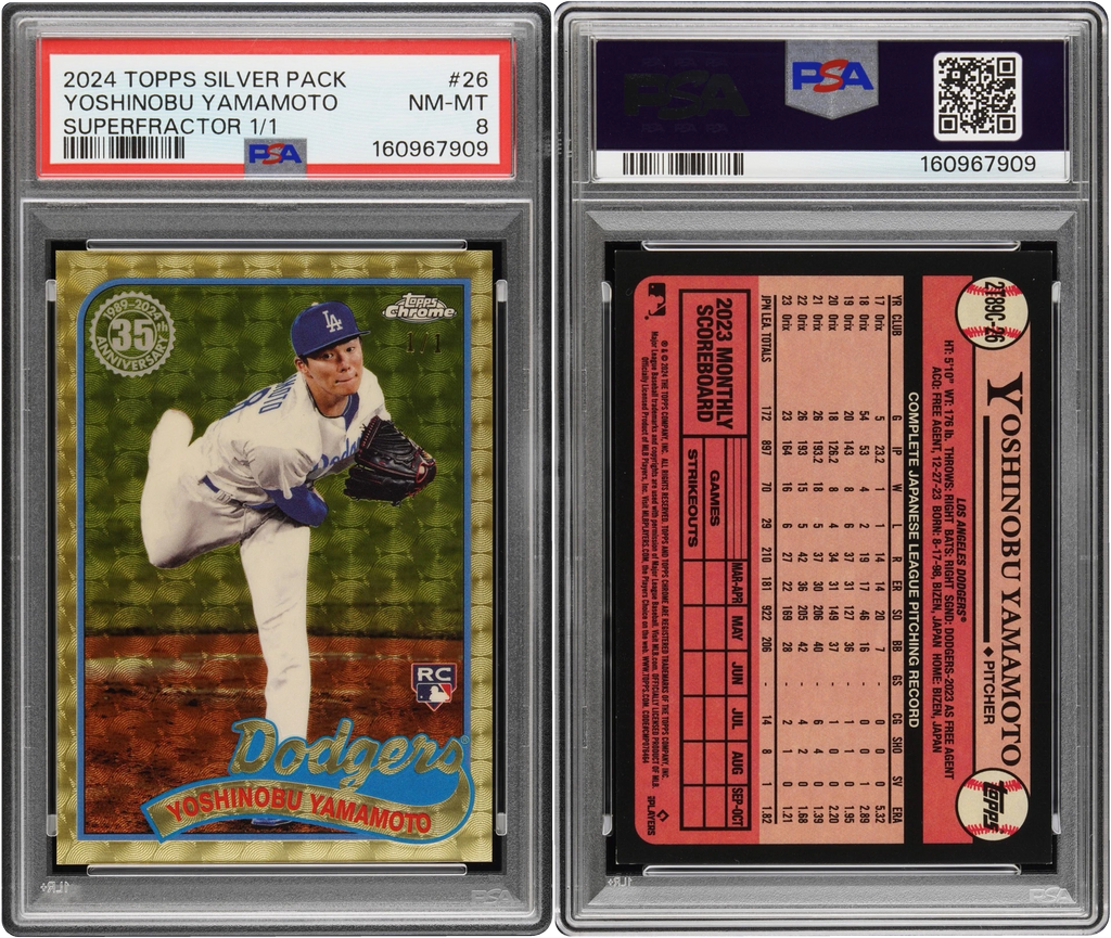 2024 Topps Silver Pack Superfractor Yoshinobu Yamamoto ROOKIE 1/1 #26 PSA 8 NM-MT